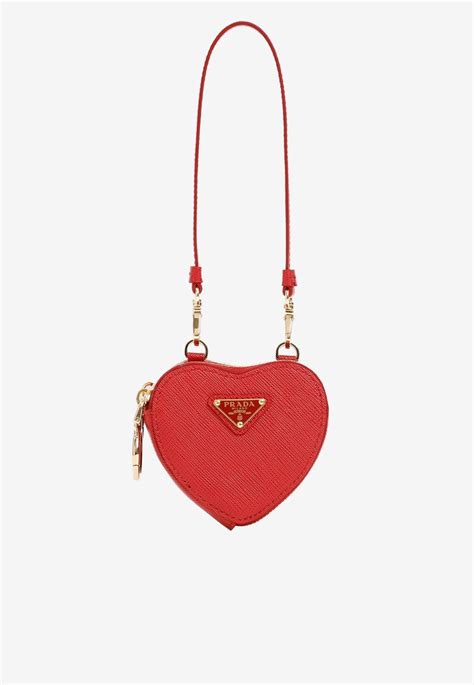 heart shaped bag prada|Prada heart mini pouch.